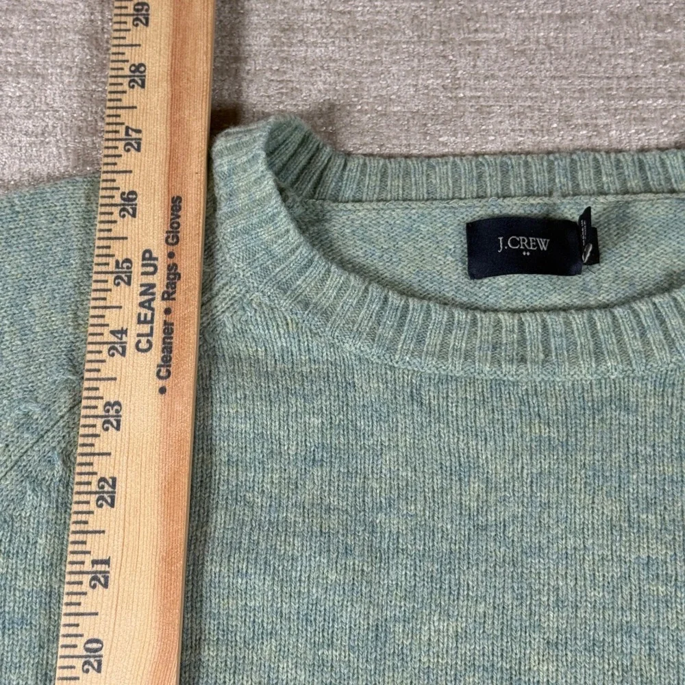 NEW J.CREW Sweater Mens L Blue Lambswool Raglan L/S Crewneck 13529